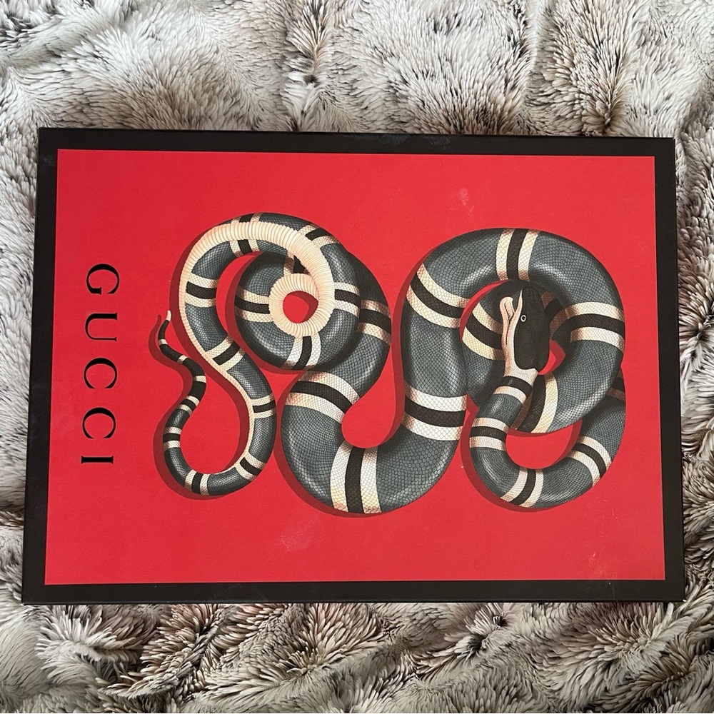 Gucci Life is Gucci Black Clutch with White/Red Graphic Text - Picture 4 of 12